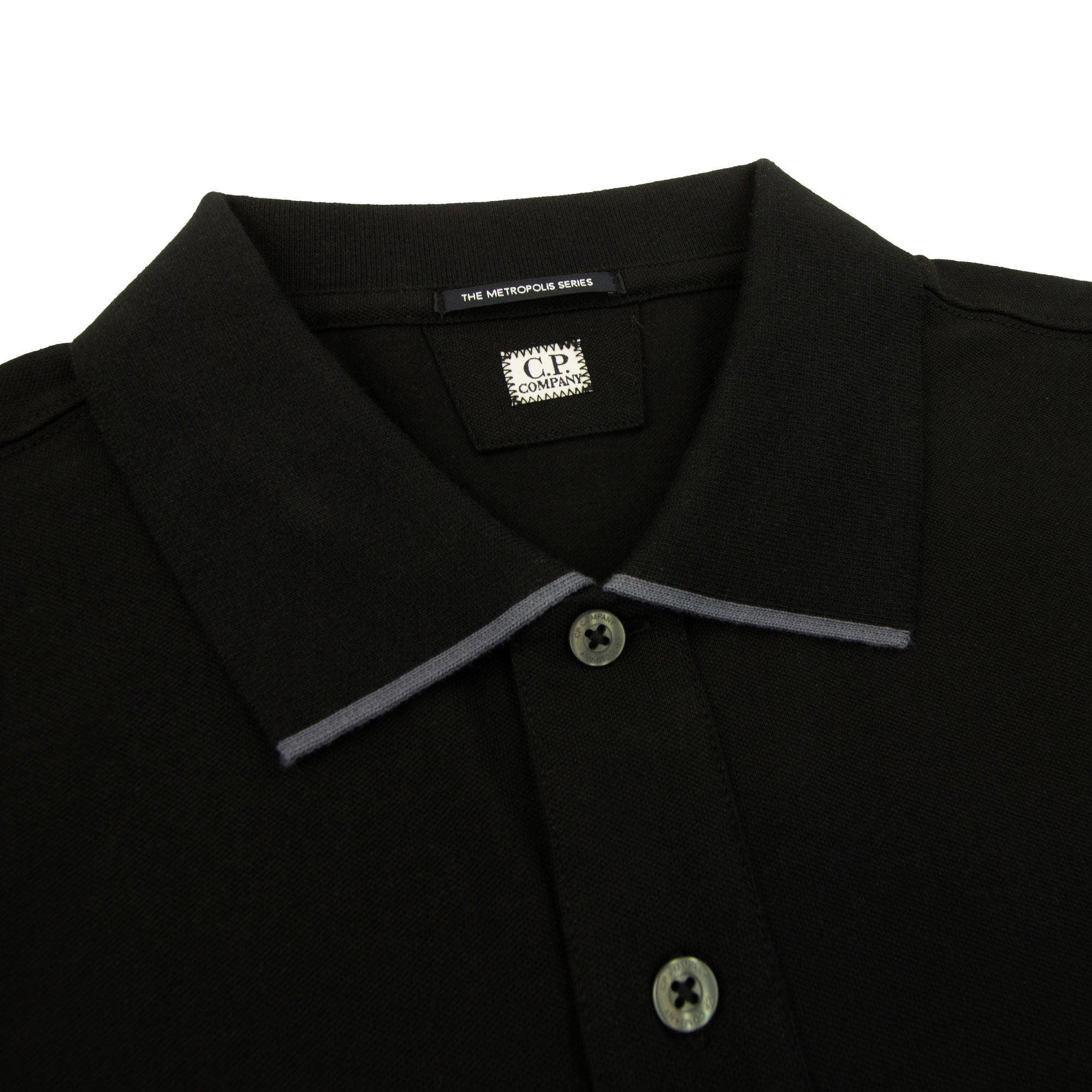Cp Company Metropolis Series Stretch Piquet Polo Black 999