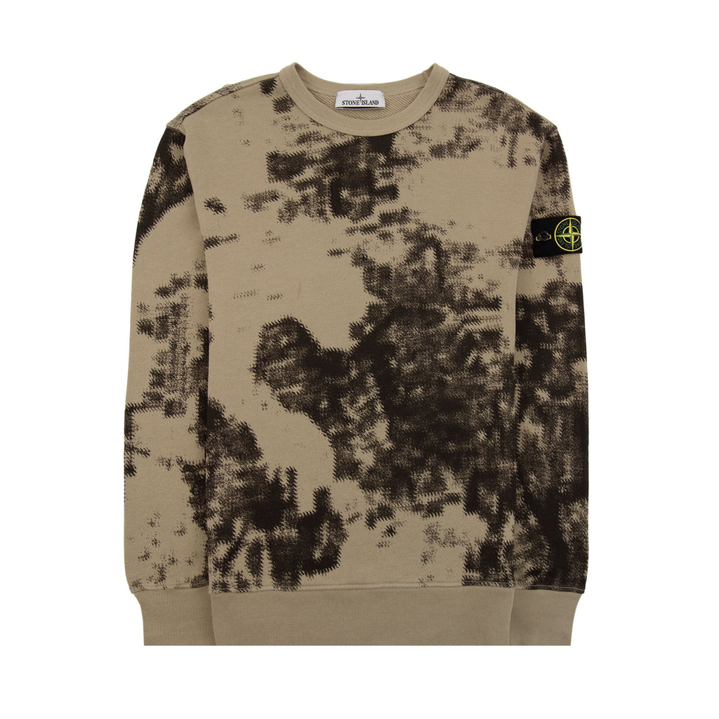 Stone Island 669e3 Camouflage Organic Cotton Diagonal Sweatshirt Dove Grey V0092