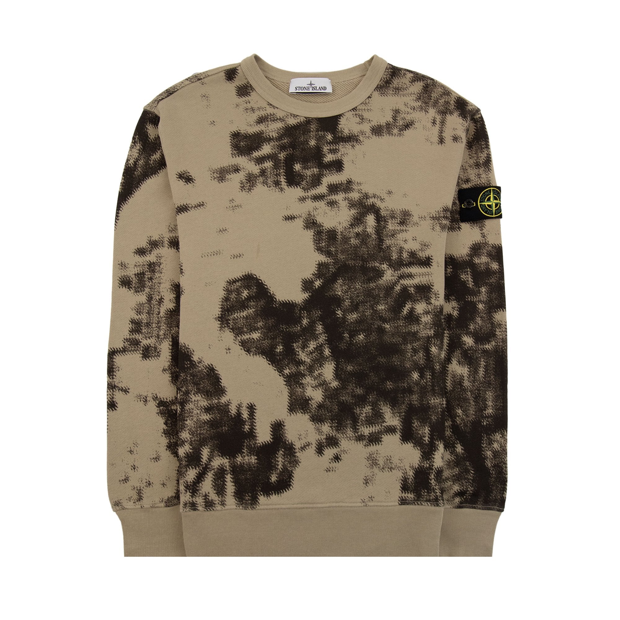 Stone Island 669e3 Camouflage Organic Cotton Diagonal Sweatshirt Dove Grey V0092