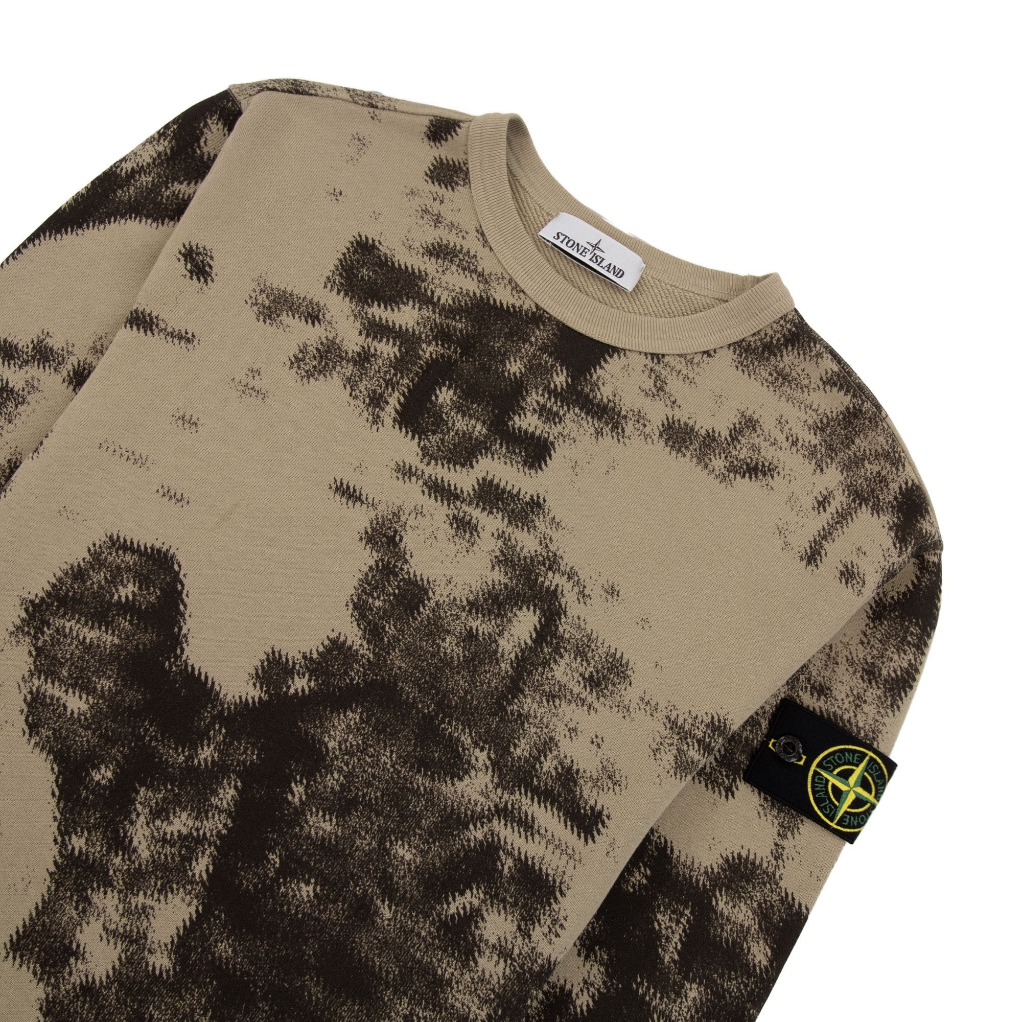 Stone Island 669e3 Camouflage Organic Cotton Diagonal Sweatshirt Dove Grey V0092