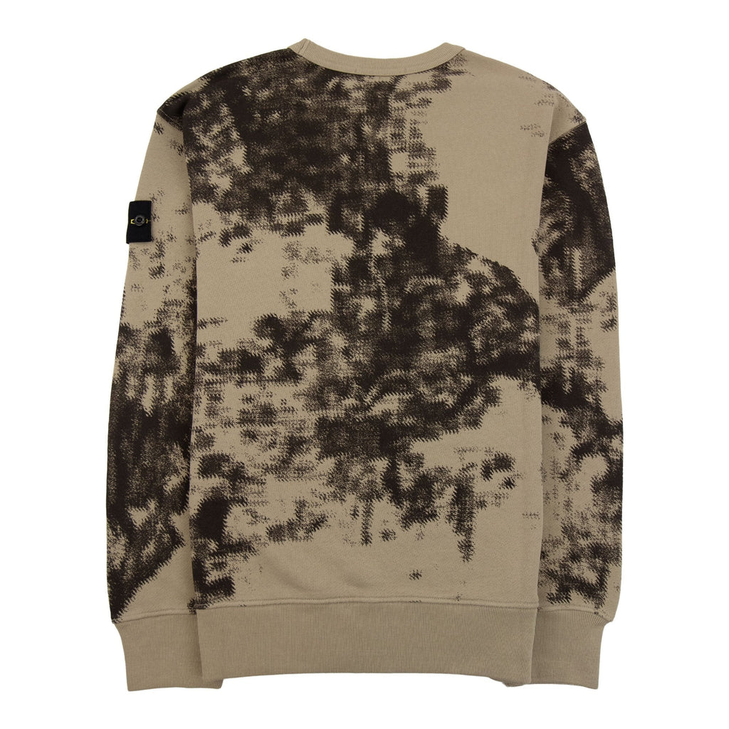 Stone Island 669e3 Camouflage Organic Cotton Diagonal Sweatshirt Dove Grey V0092