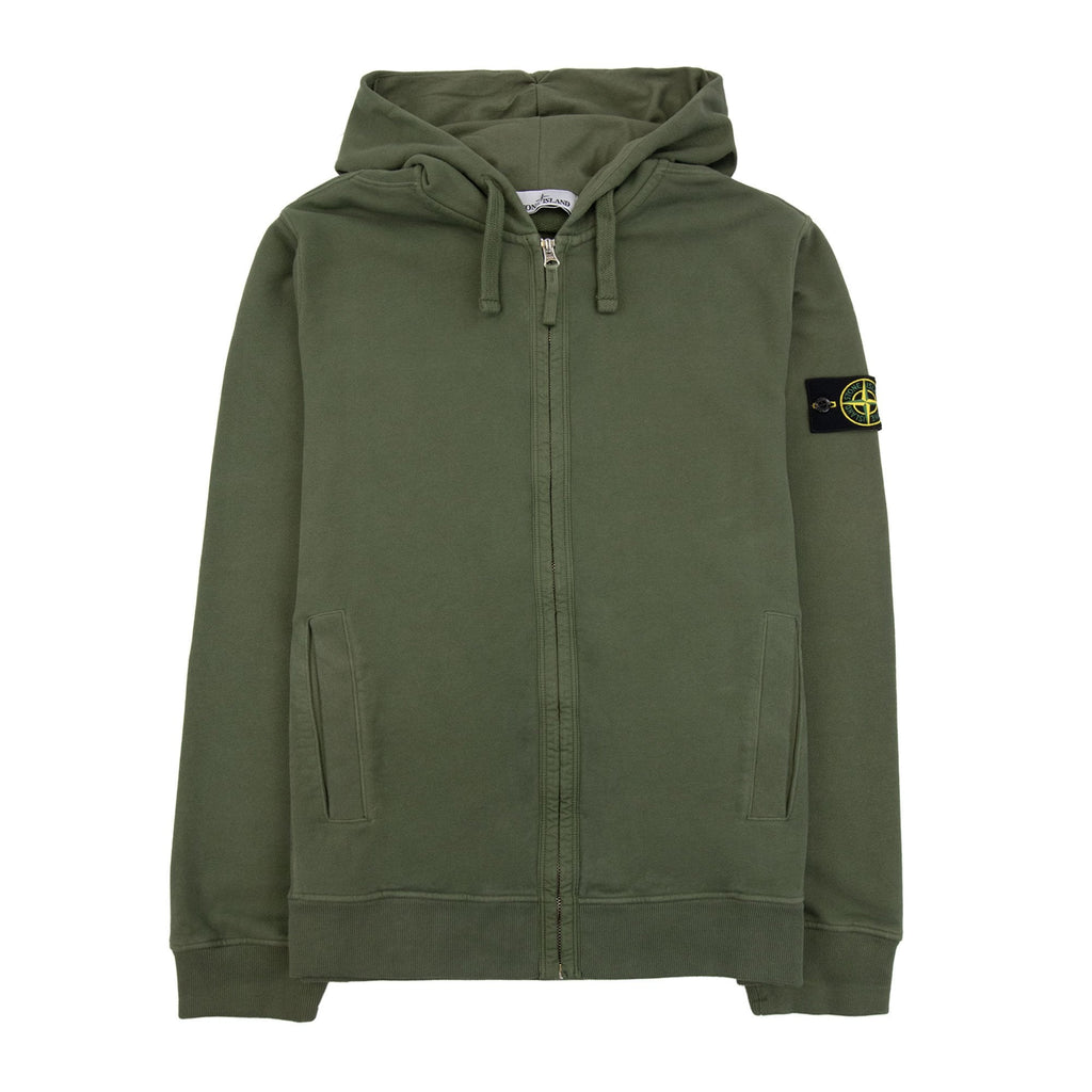 Stone Island 63520 Brushed Organic Cotton Hoodie Khaki V0059
