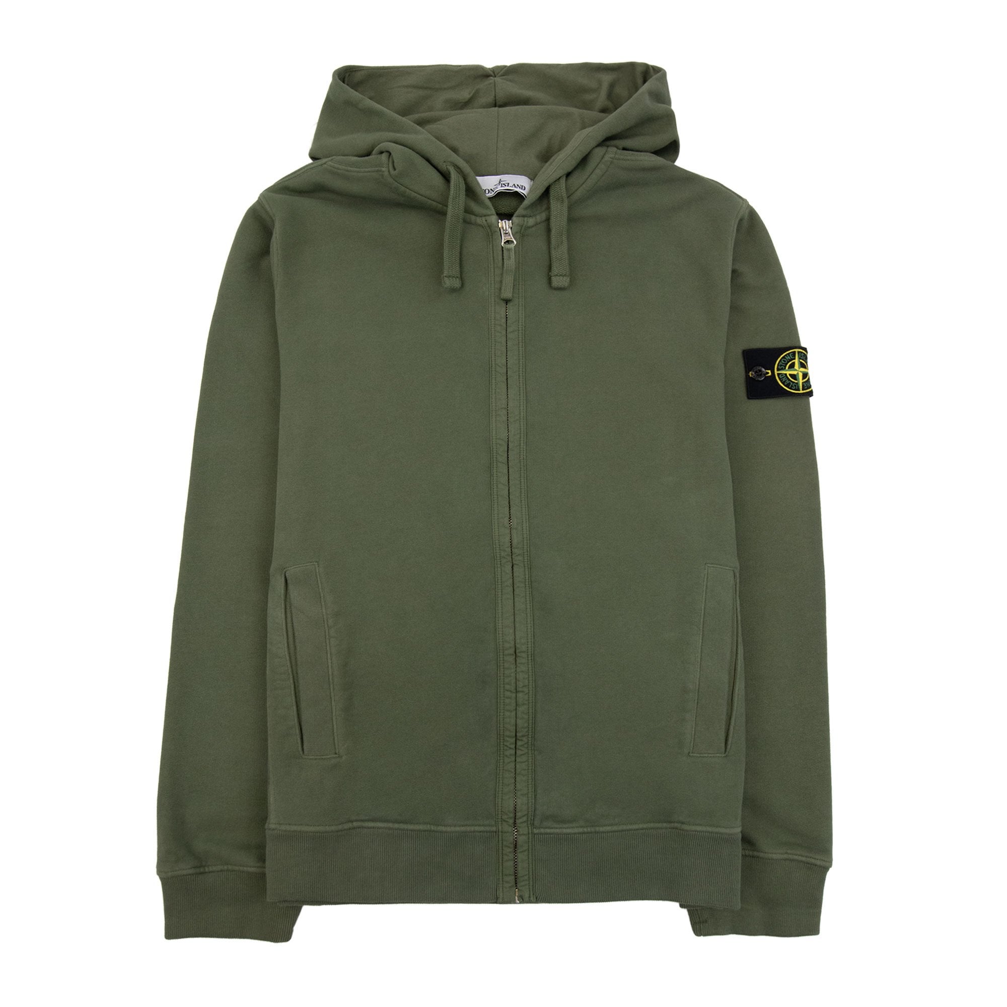 Stone Island 63520 Brushed Organic Cotton Hoodie Khaki V0059