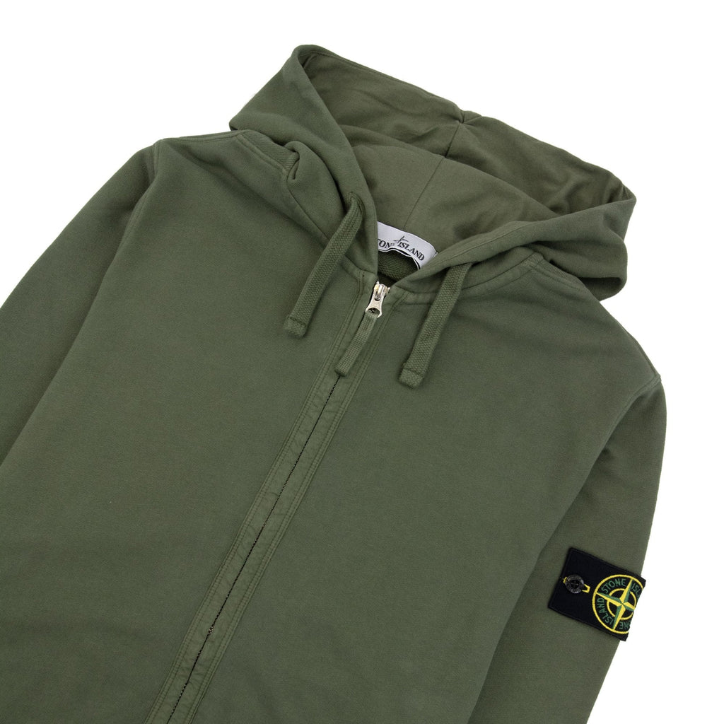 Stone Island 63520 Brushed Organic Cotton Hoodie Khaki V0059