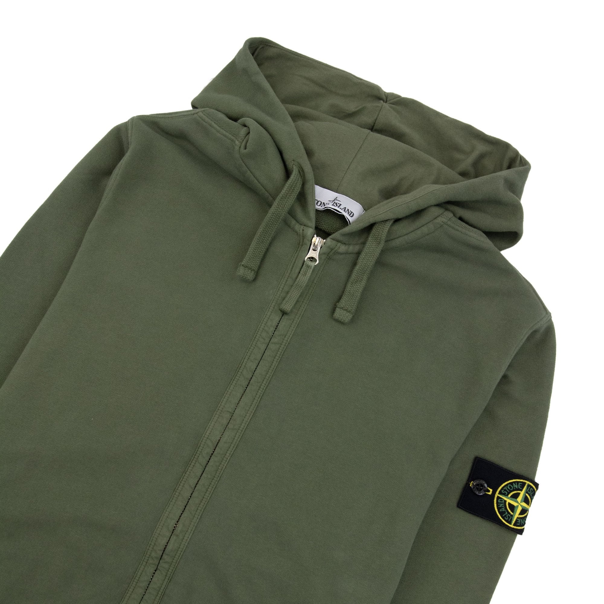 Stone Island 63520 Brushed Organic Cotton Hoodie Khaki V0059
