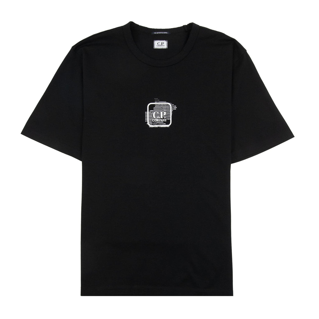 Cp Company Metropolis Series Mercerized Blurred Logo Graphics T-shirt Black 999