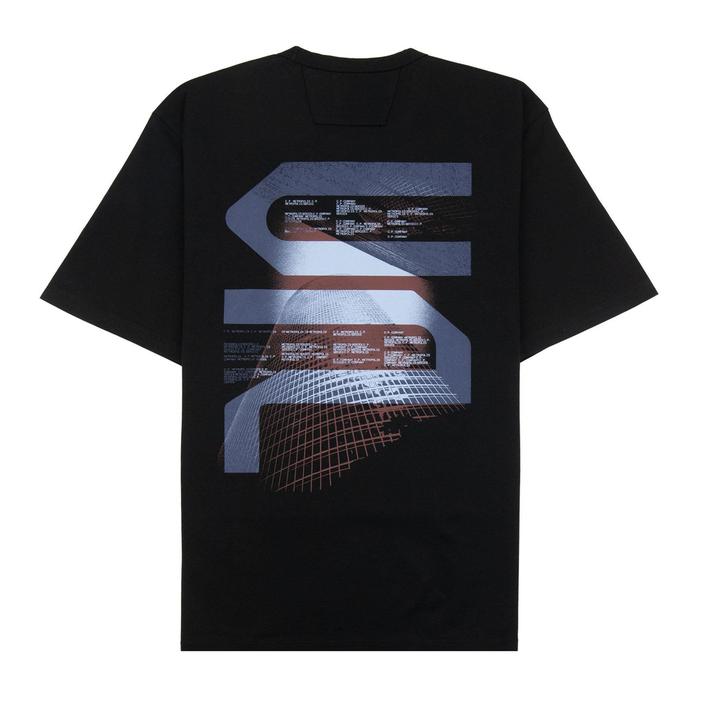 Cp Company Metropolis Mercerized Urban Graphics T Shirt Black 999