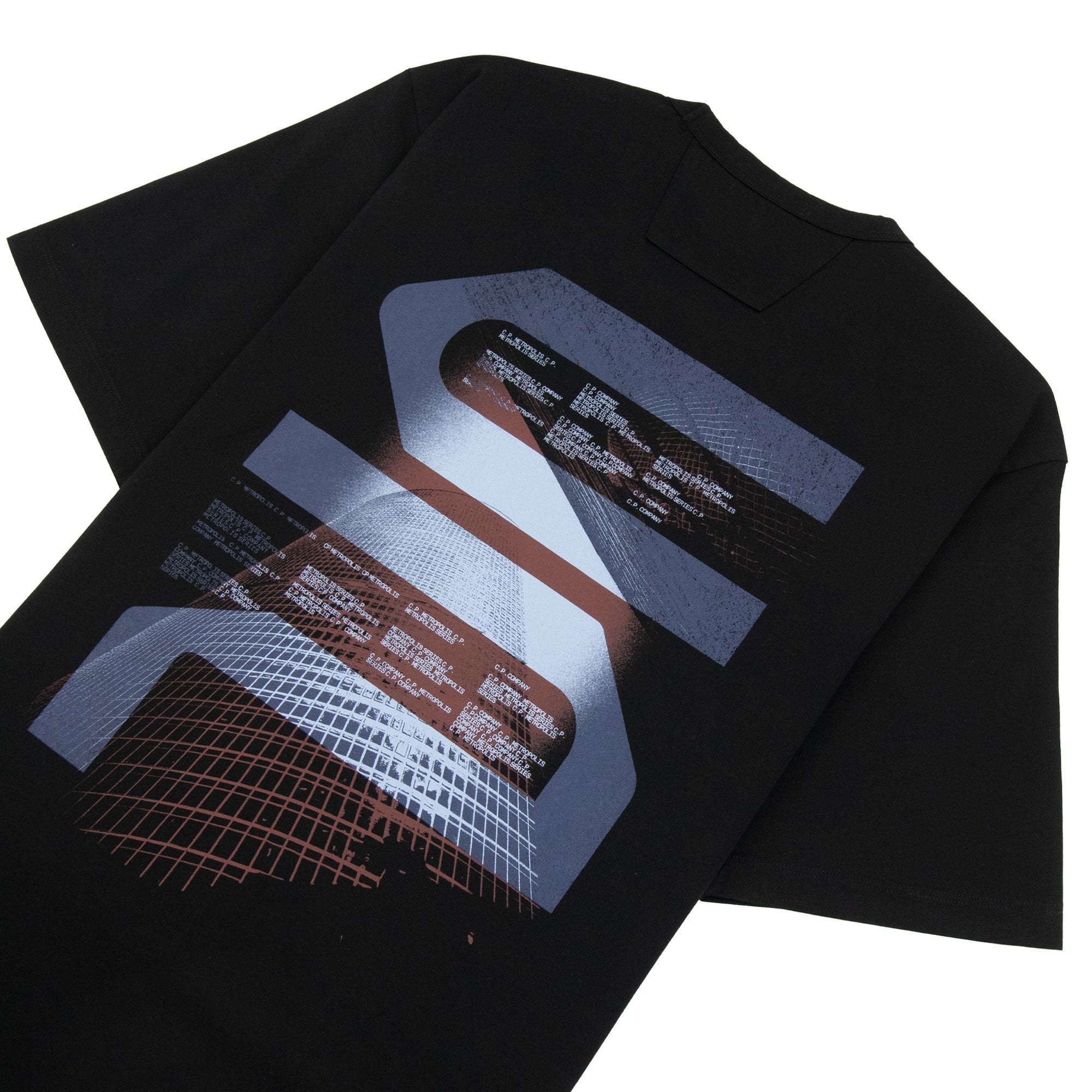 Cp Company Metropolis Mercerized Urban Graphics T Shirt Black 999