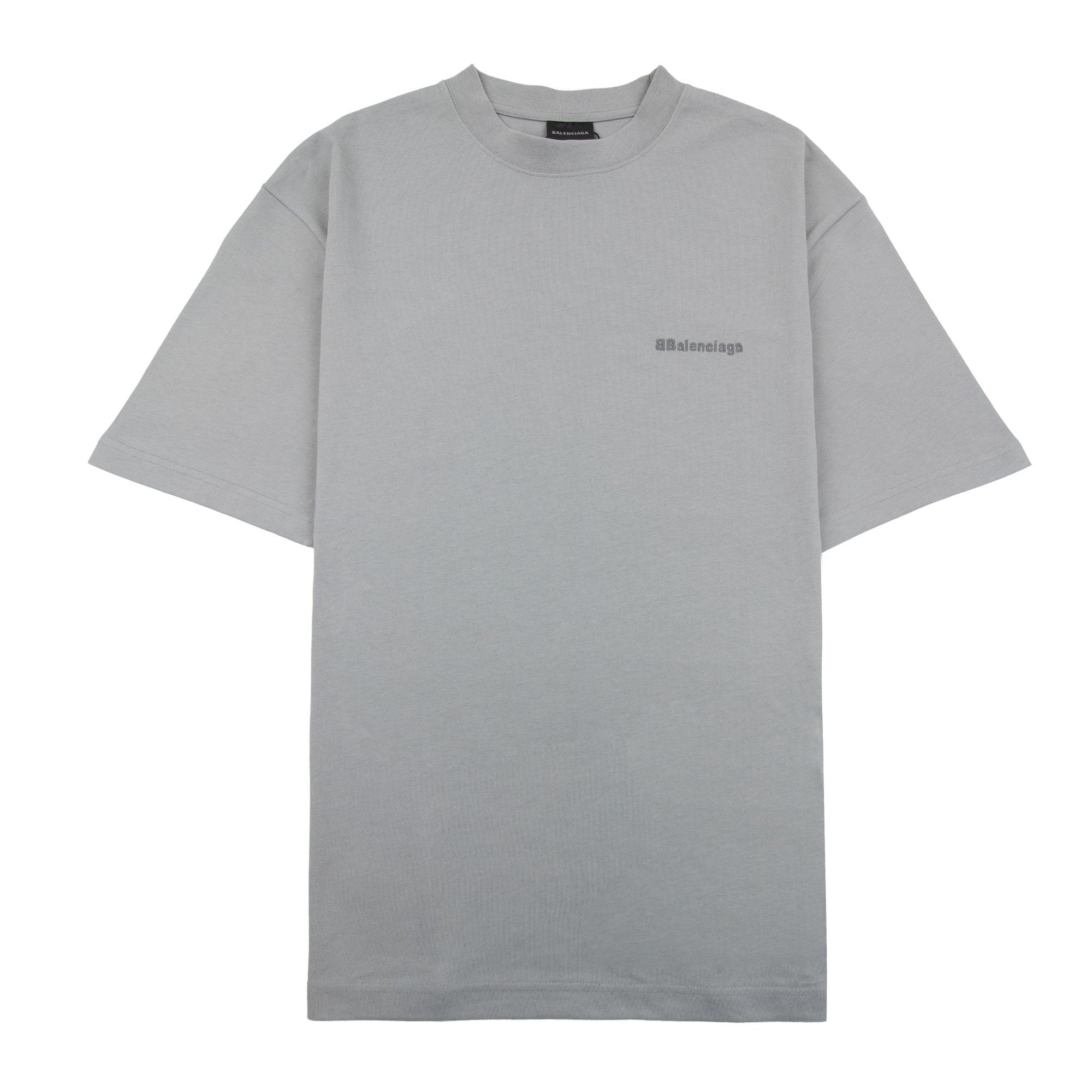 Balenciaga Bb Embroidered Chest Logo T-shirt Grey