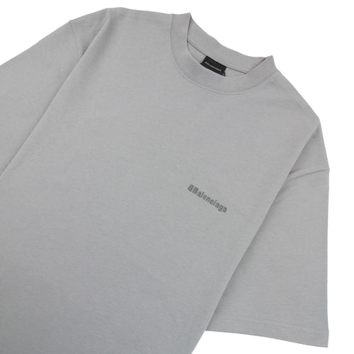 Balenciaga Bb Embroidered Chest Logo T-shirt Grey