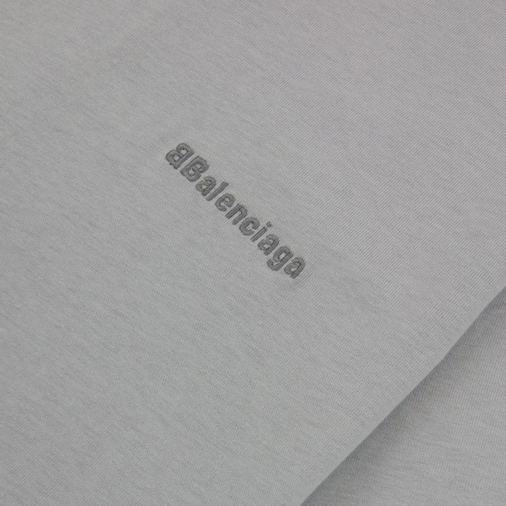 Balenciaga Bb Embroidered Chest Logo T-shirt Grey