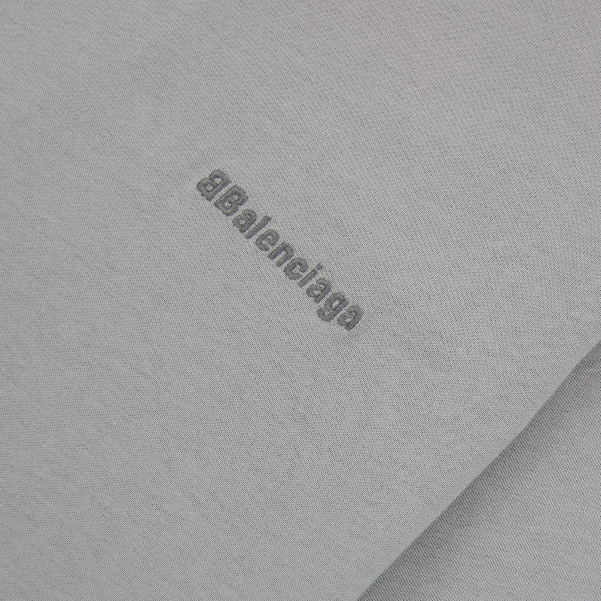 Balenciaga Bb Embroidered Chest Logo T-shirt Grey