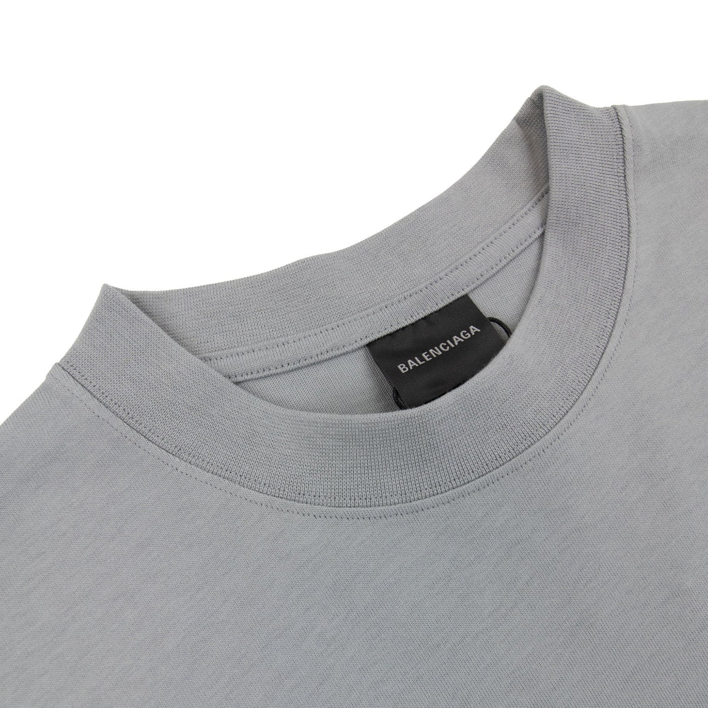 Balenciaga Bb Embroidered Chest Logo T-shirt Grey