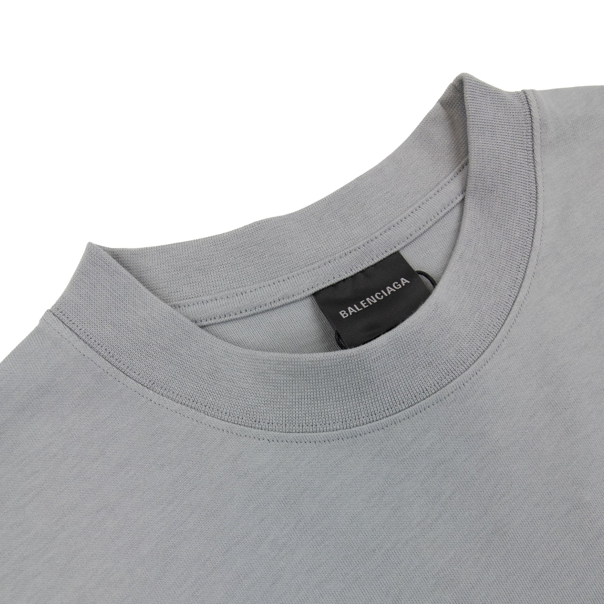 Balenciaga Bb Embroidered Chest Logo T-shirt Grey