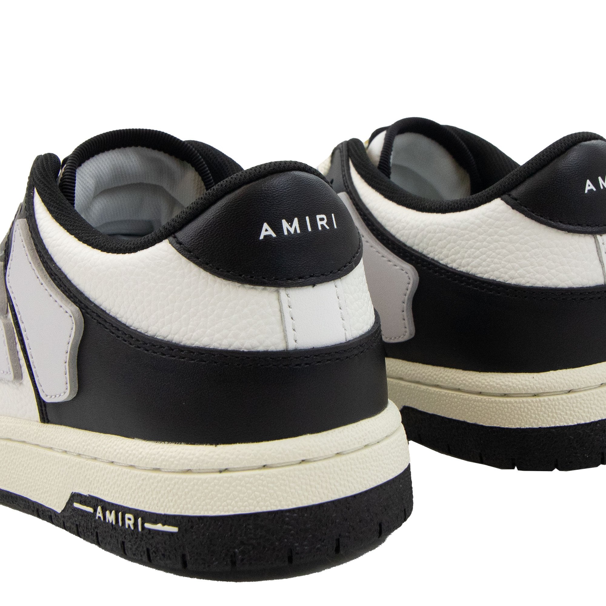 Amiri Skel Panelled Leather Low-top Trainers Black/grey
