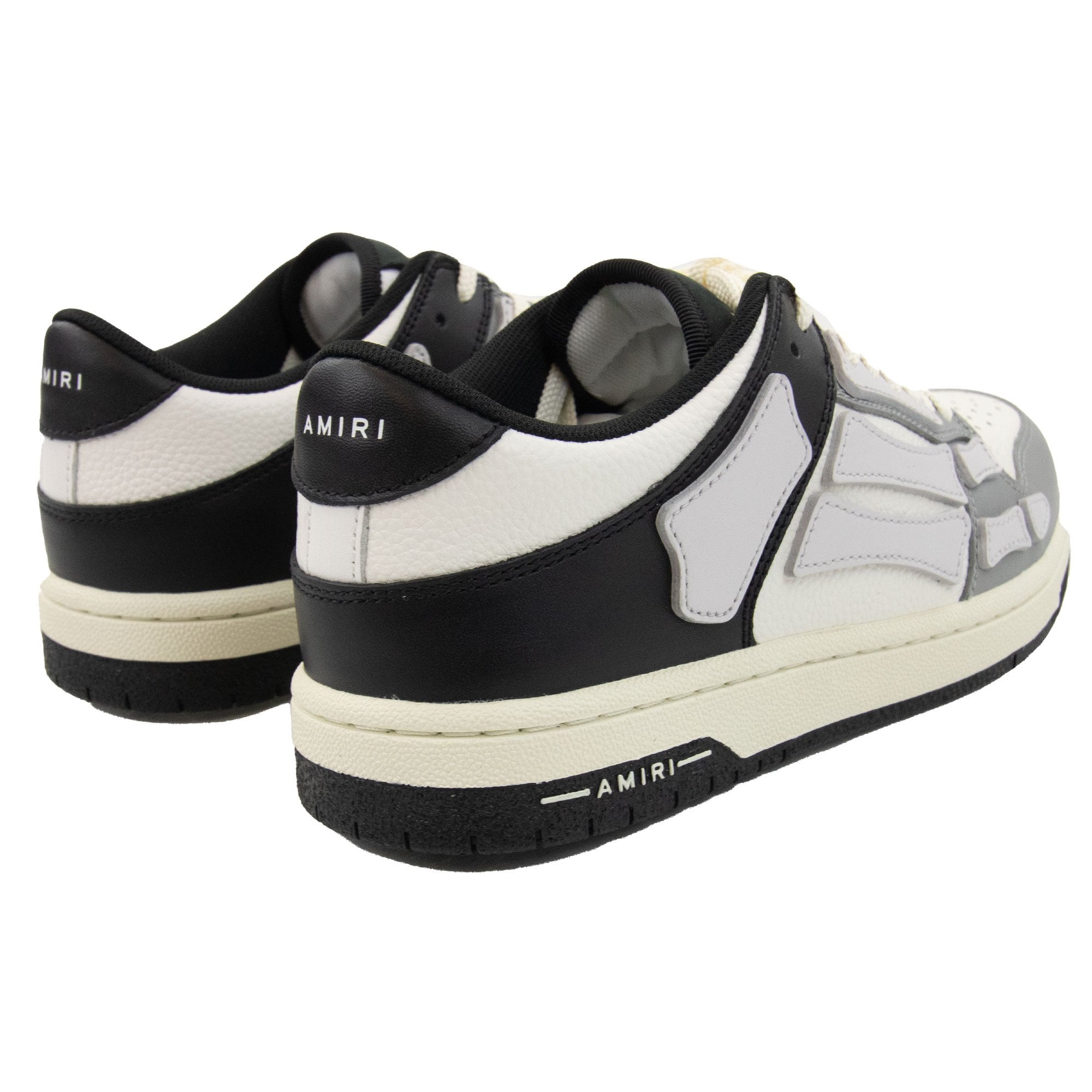 Amiri Skel Panelled Leather Low-top Trainers Black/grey