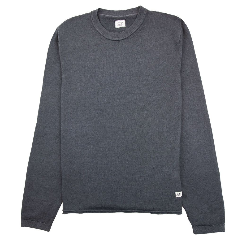 Cp Company Knit Logo Sweater Dark Grey 979