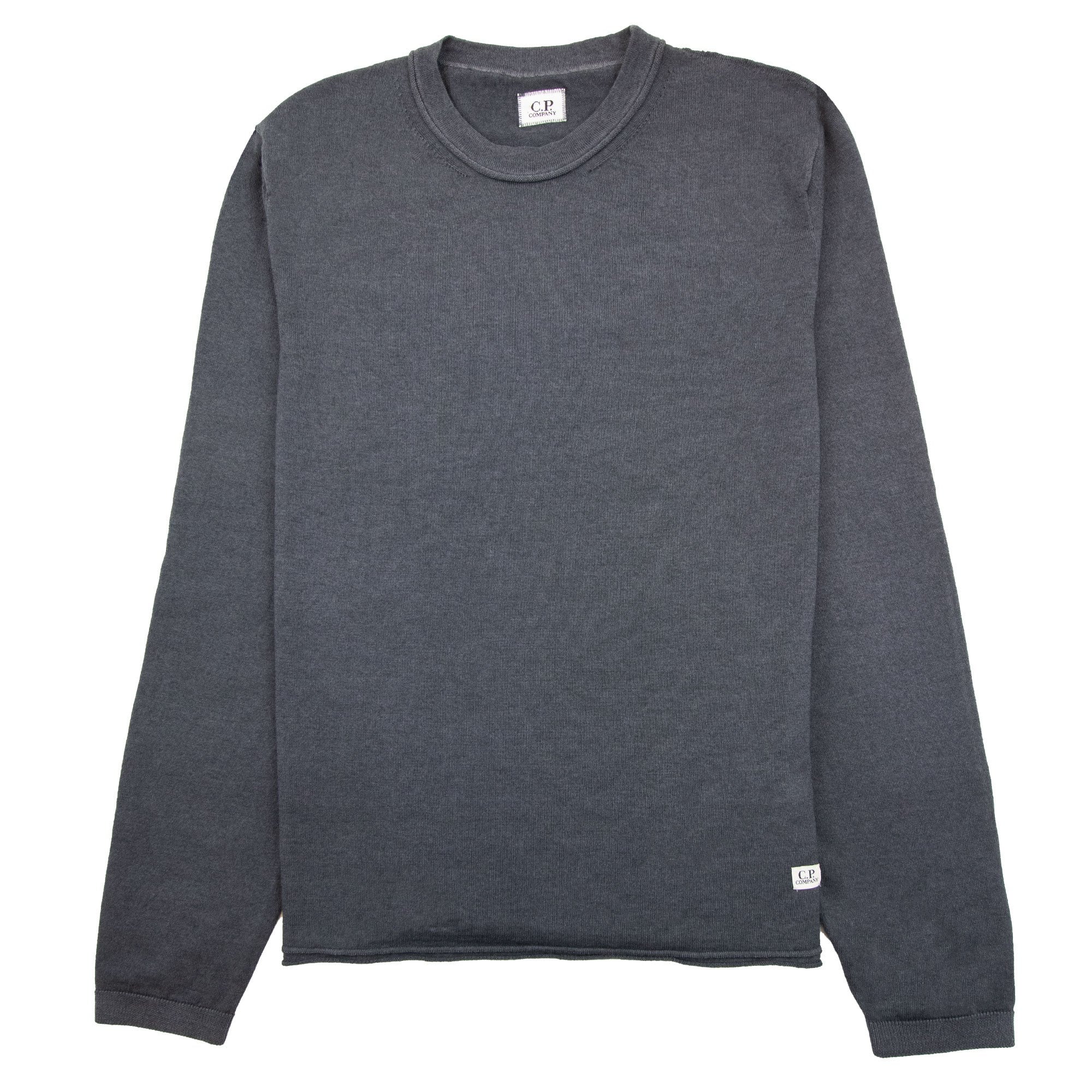 Cp Company Knit Logo Sweater Dark Grey 979
