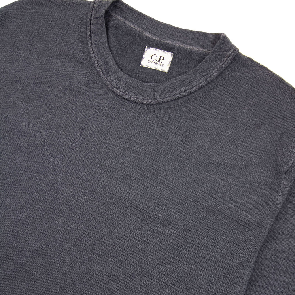 Cp Company Knit Logo Sweater Dark Grey 979