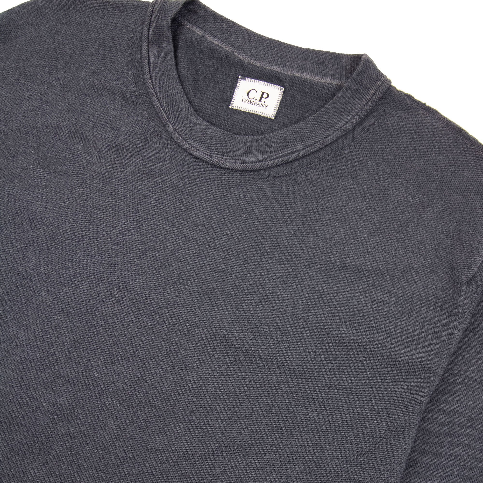 Cp Company Knit Logo Sweater Dark Grey 979