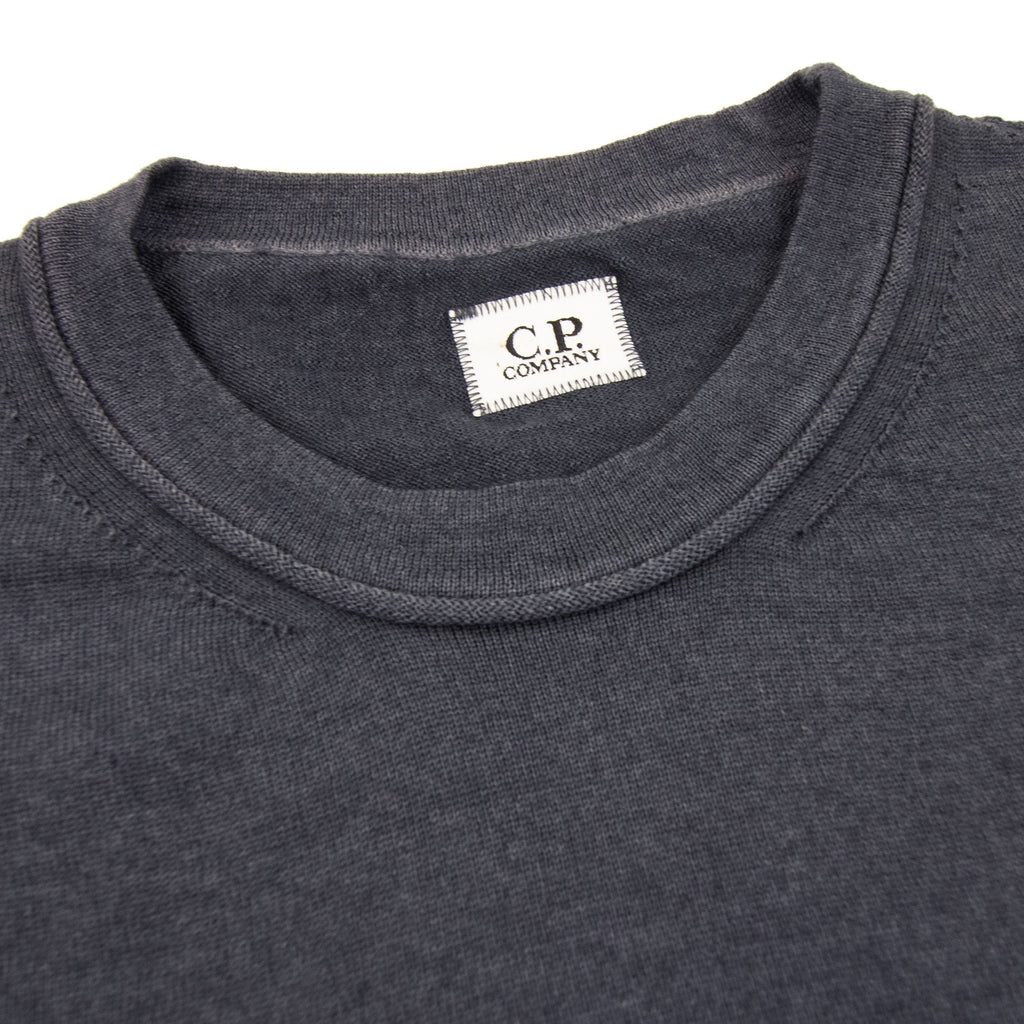 Cp Company Knit Logo Sweater Dark Grey 979