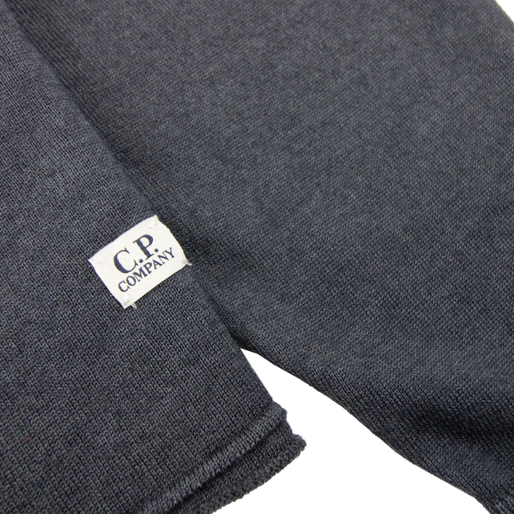 Cp Company Knit Logo Sweater Dark Grey 979
