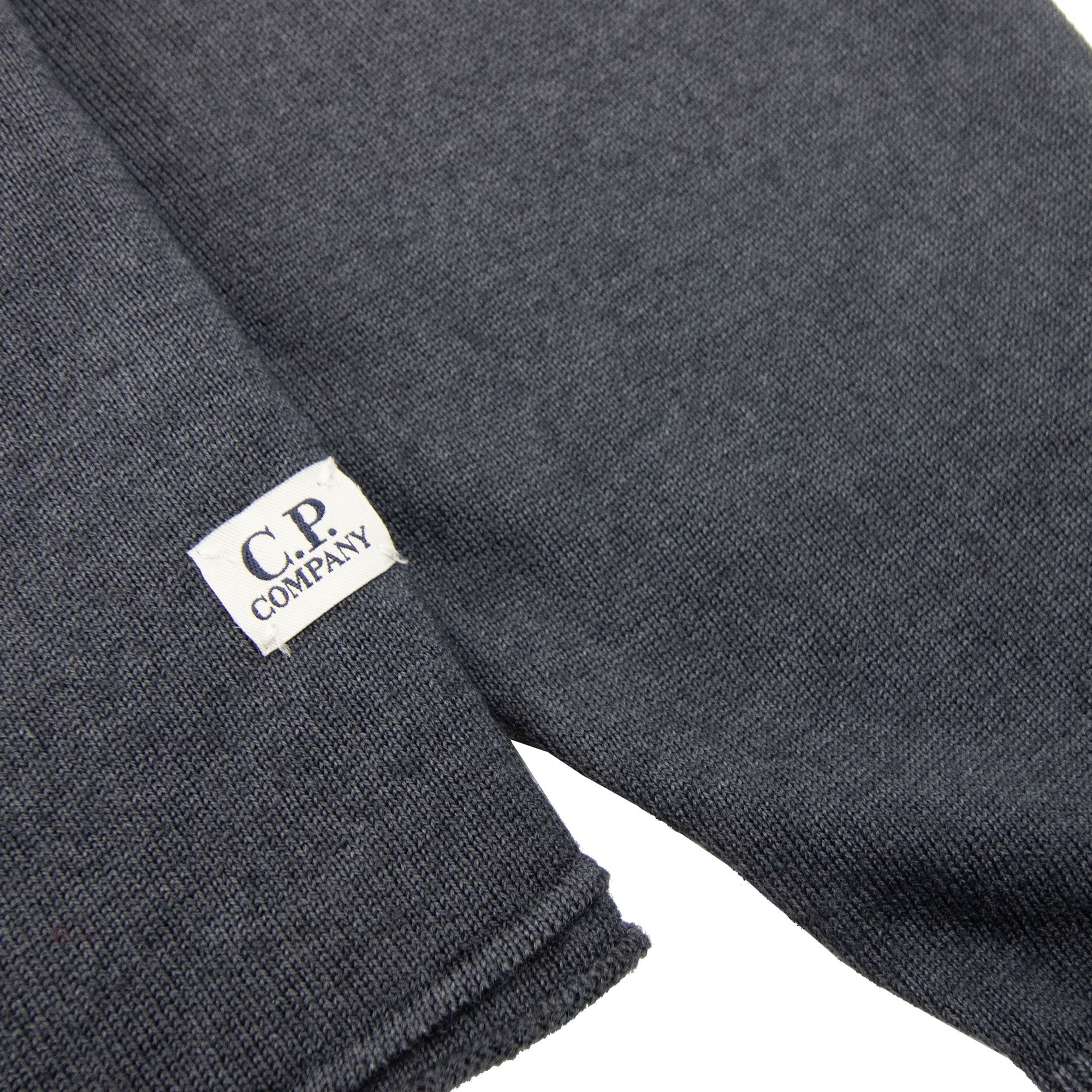 Cp Company Knit Logo Sweater Dark Grey 979