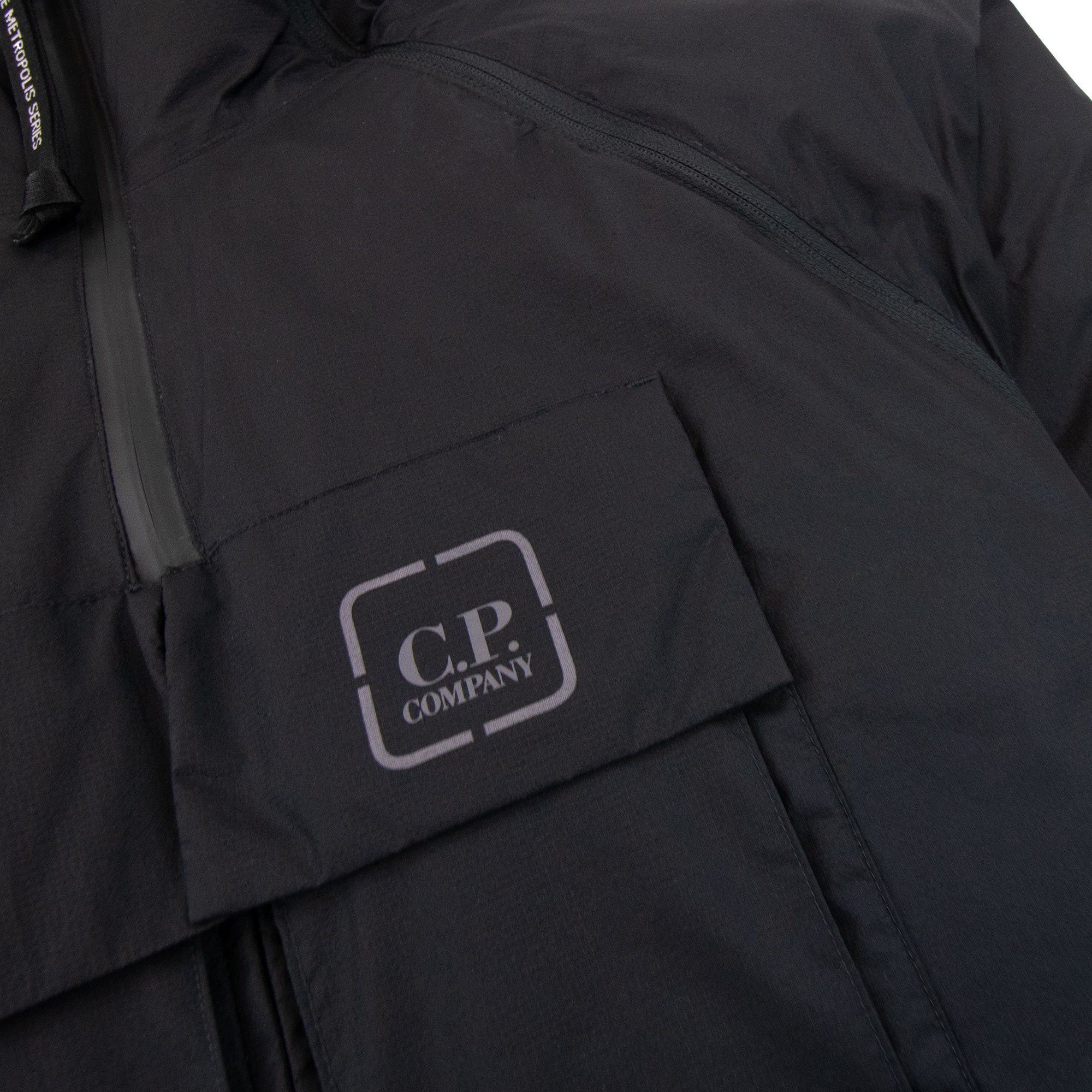 Cp Company The Metropolis Series Pertex® Hooded Bloom Down Jacket Black 999