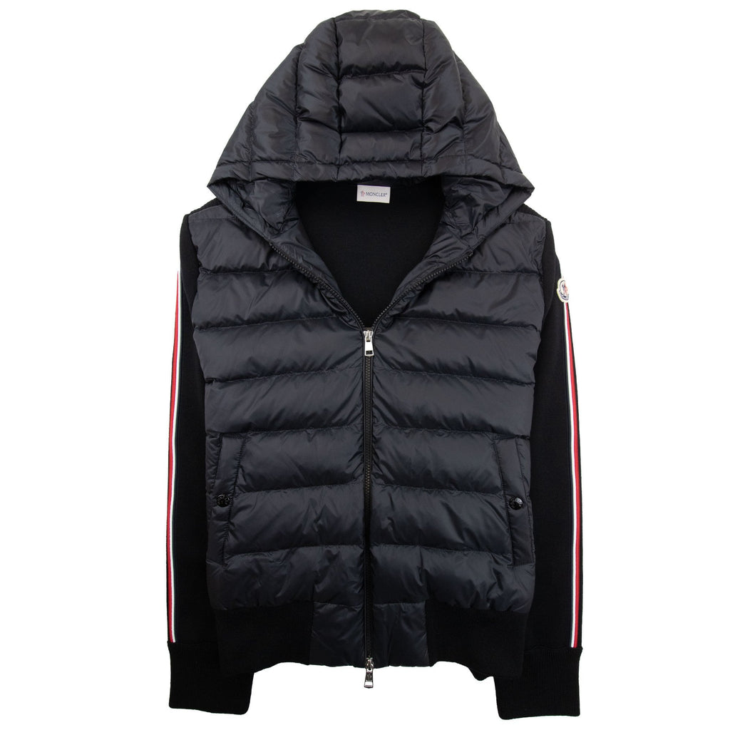 Moncler Padded Wool Cardigan Hoodie Black 999
