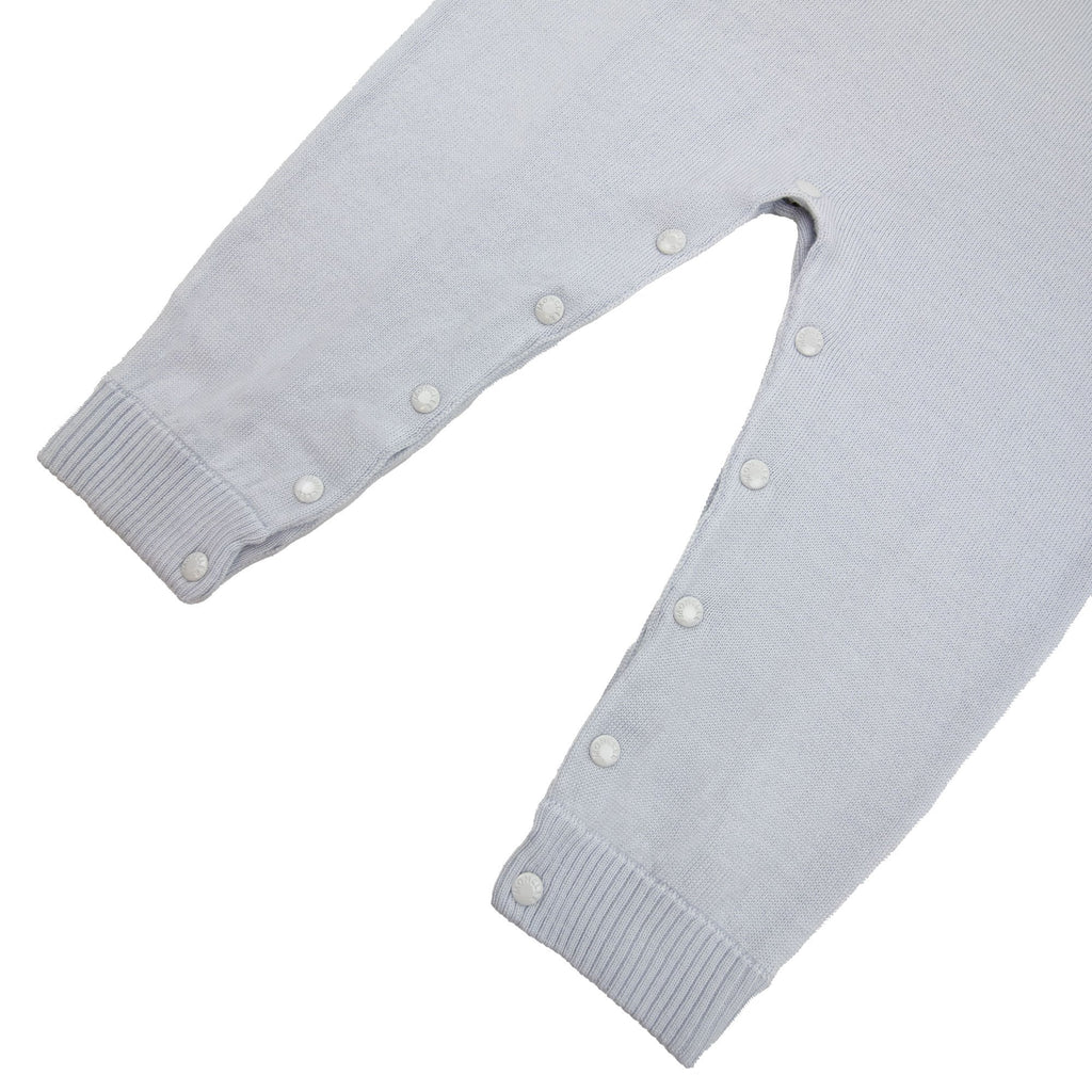 Moncler Junior Logo Wool Baby Grow Baby Blue