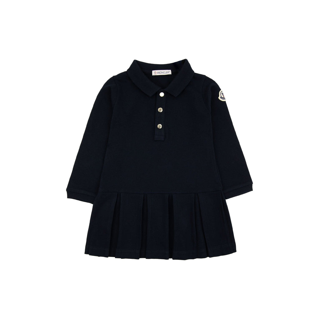 Moncler Junior Cotton Piquet Polo Dress Navy 778