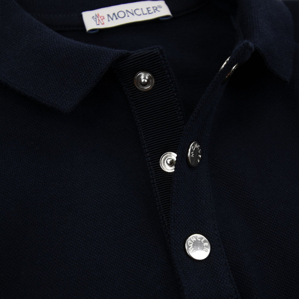 Moncler Junior Cotton Piquet Polo Dress Navy 778
