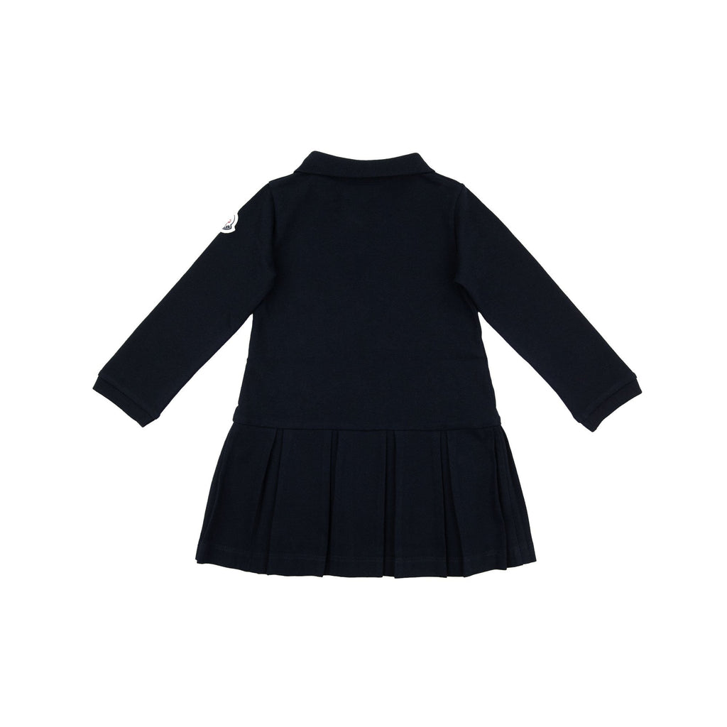 Moncler Junior Cotton Piquet Polo Dress Navy 778
