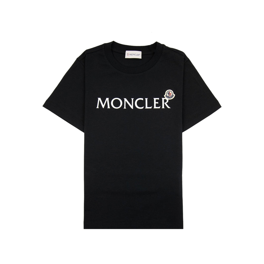 Moncler Junior Logo Cotton T-shirt Black 999