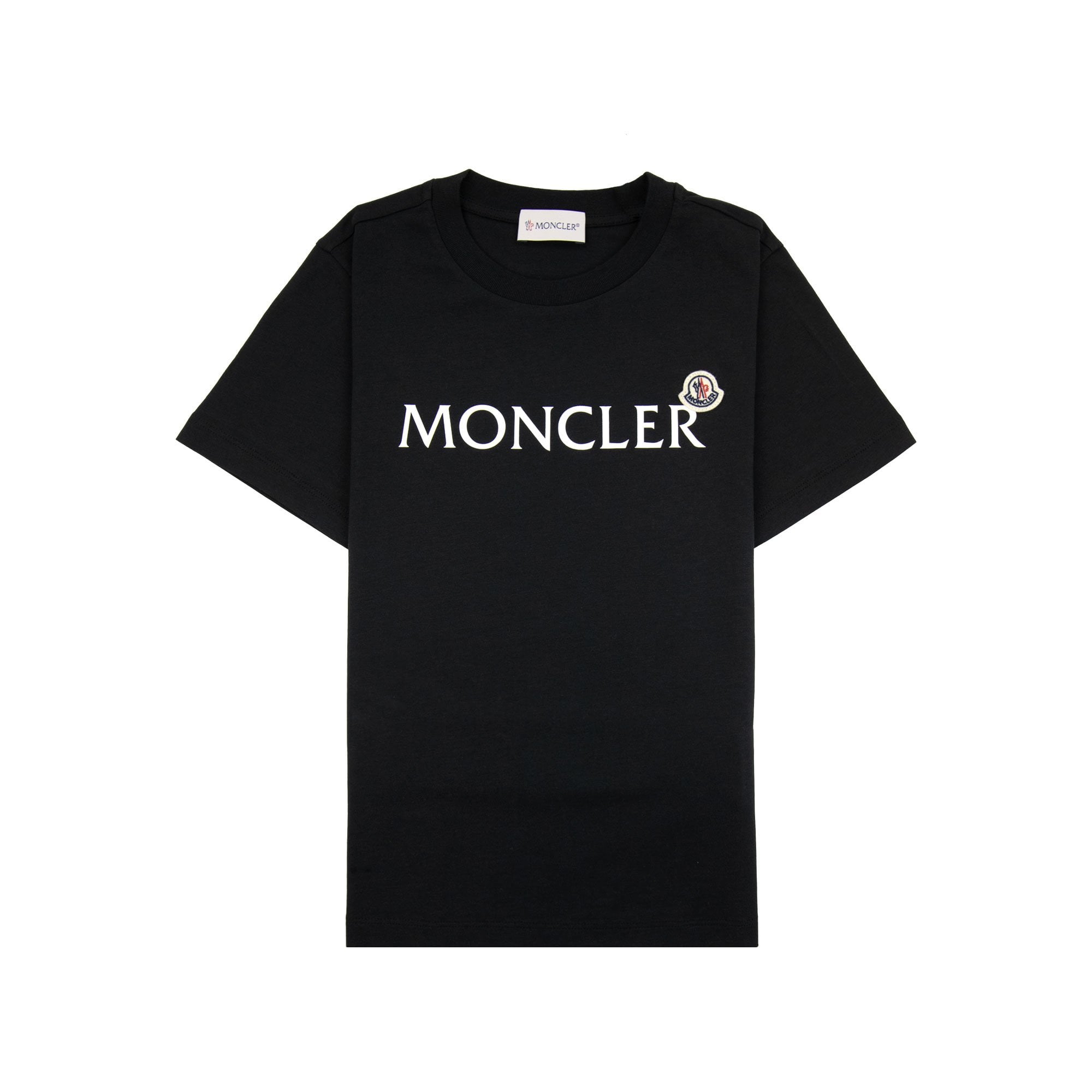 Moncler Junior Logo Cotton T-shirt Black 999