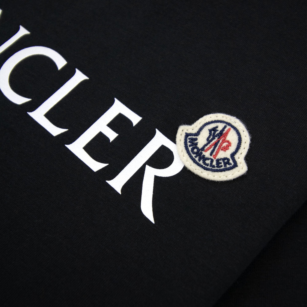 Moncler Junior Logo Cotton T-shirt Black 999