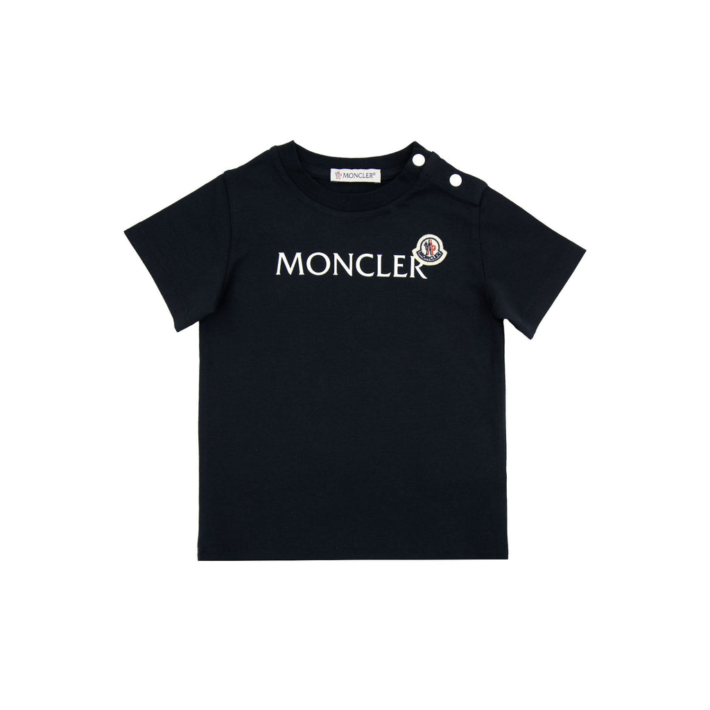 Moncler Junior Logo Jersey T-shirt Navy 778