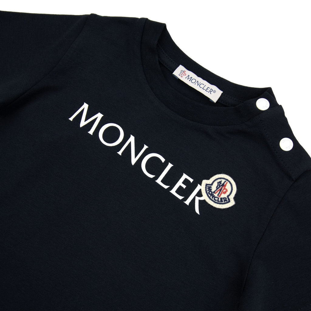 Moncler Junior Logo Jersey T-shirt Navy 778