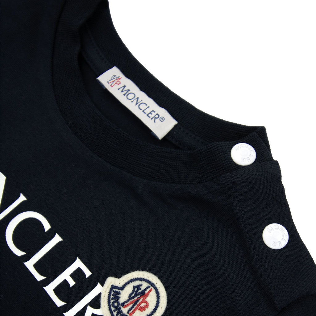 Moncler Junior Logo Jersey T-shirt Navy 778
