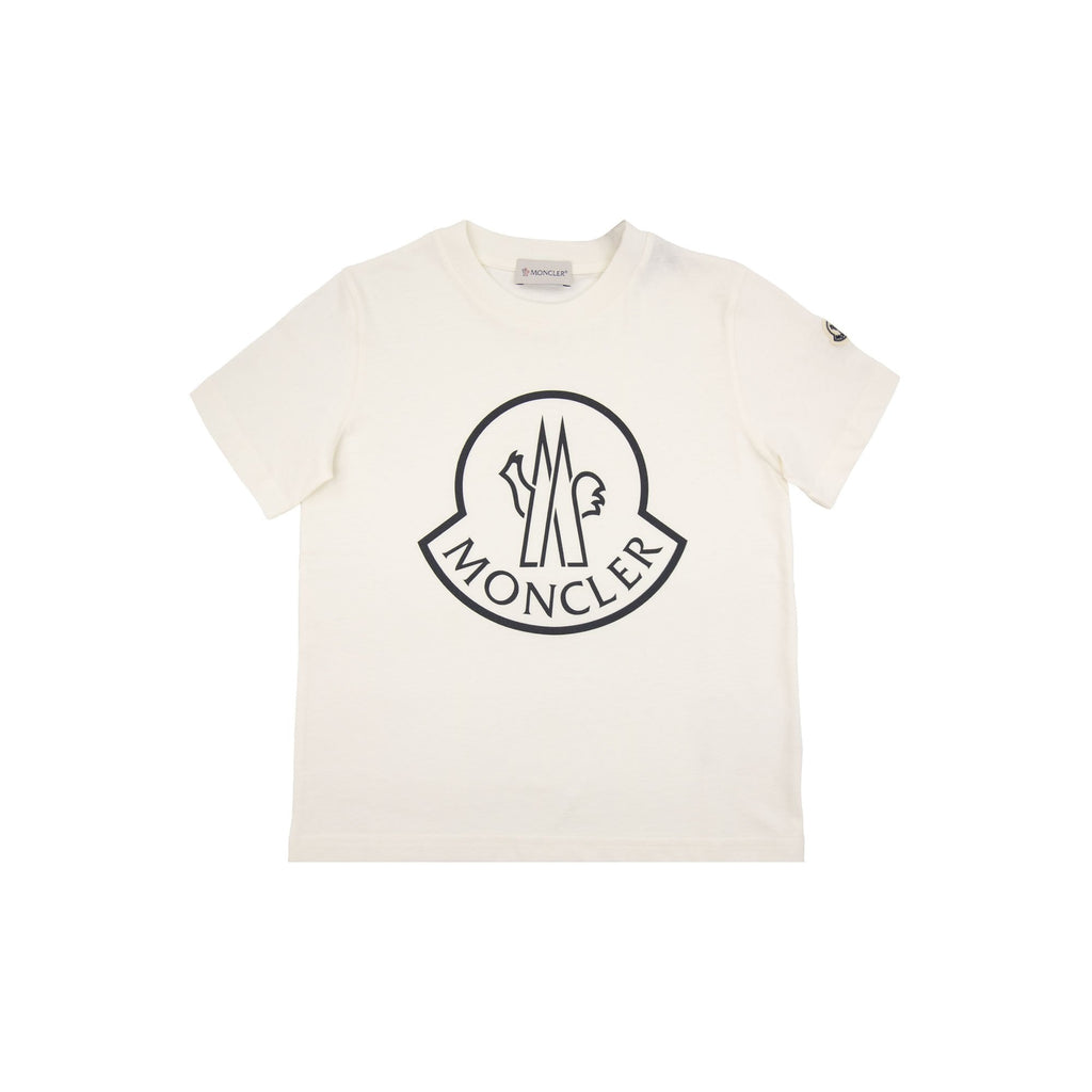 Moncler Junior Logo Jersey T-shirt White 034