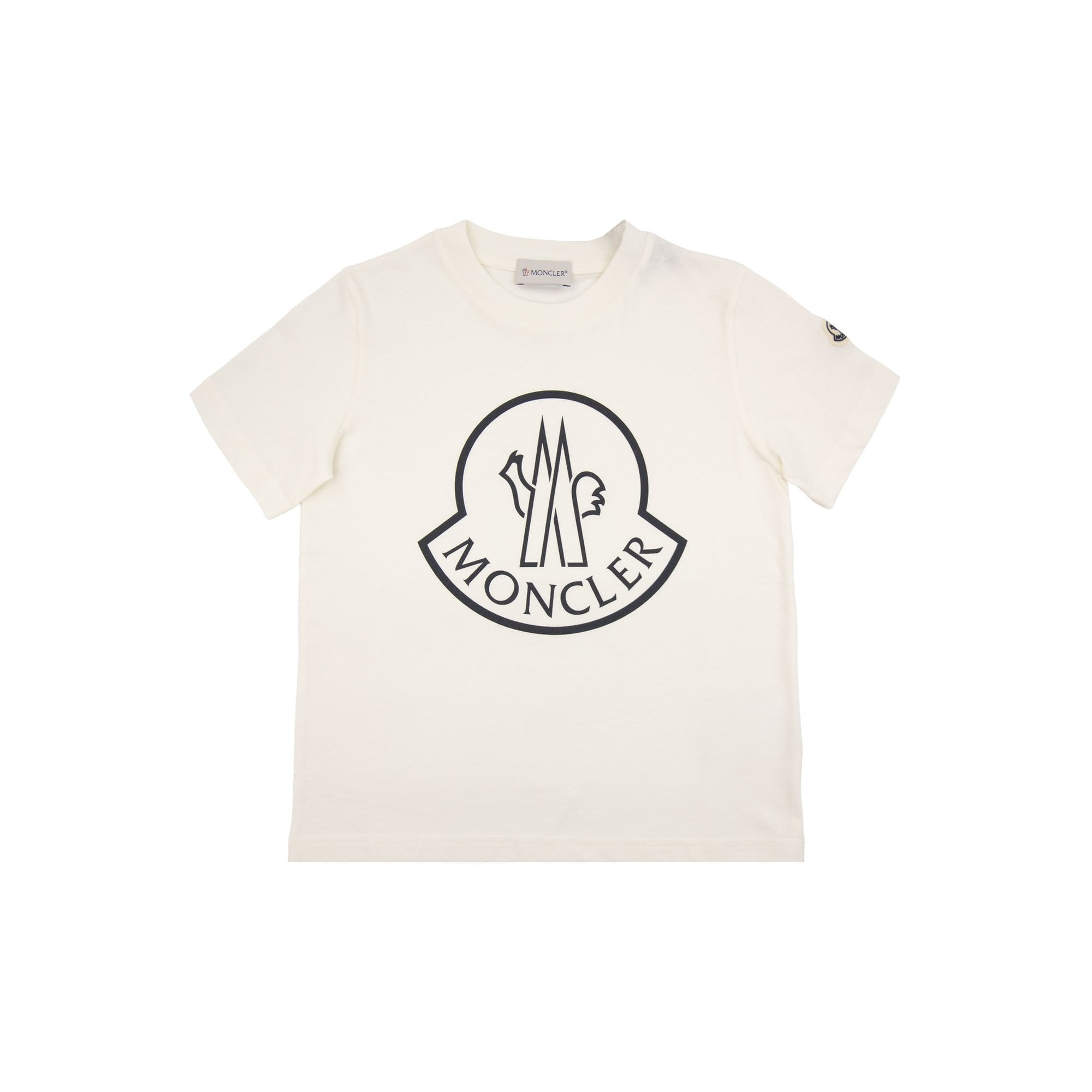 Moncler Junior Logo Jersey T-shirt White 034