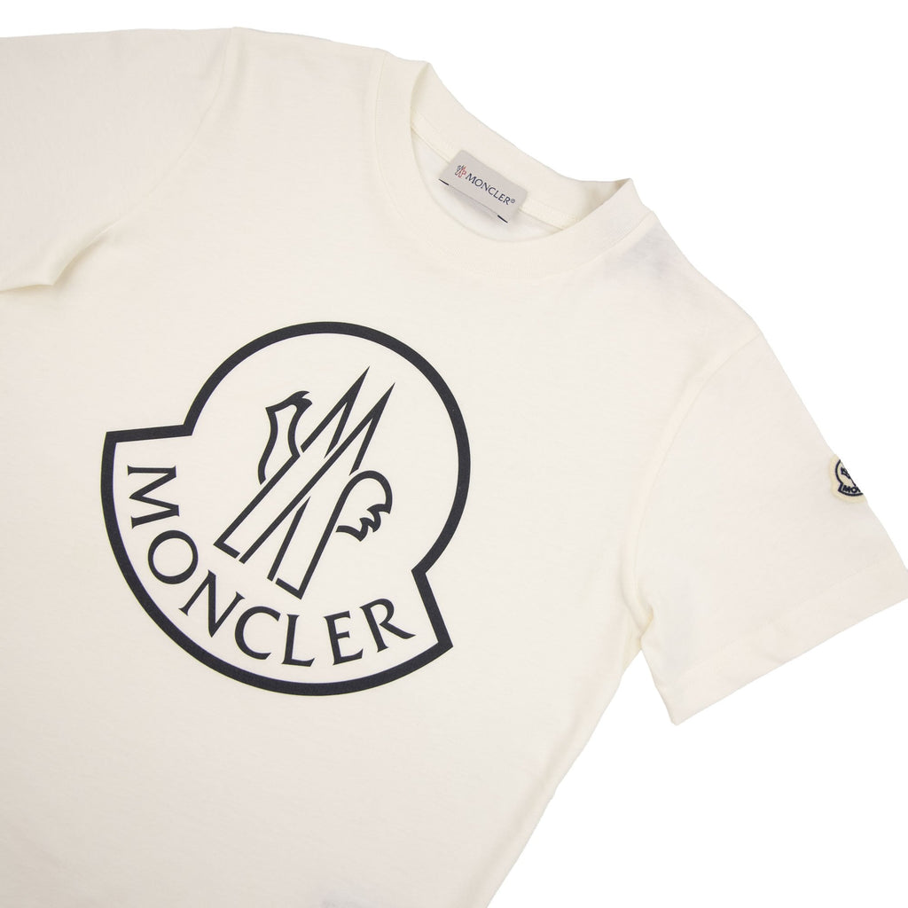 Moncler Junior Logo Jersey T-shirt White 034