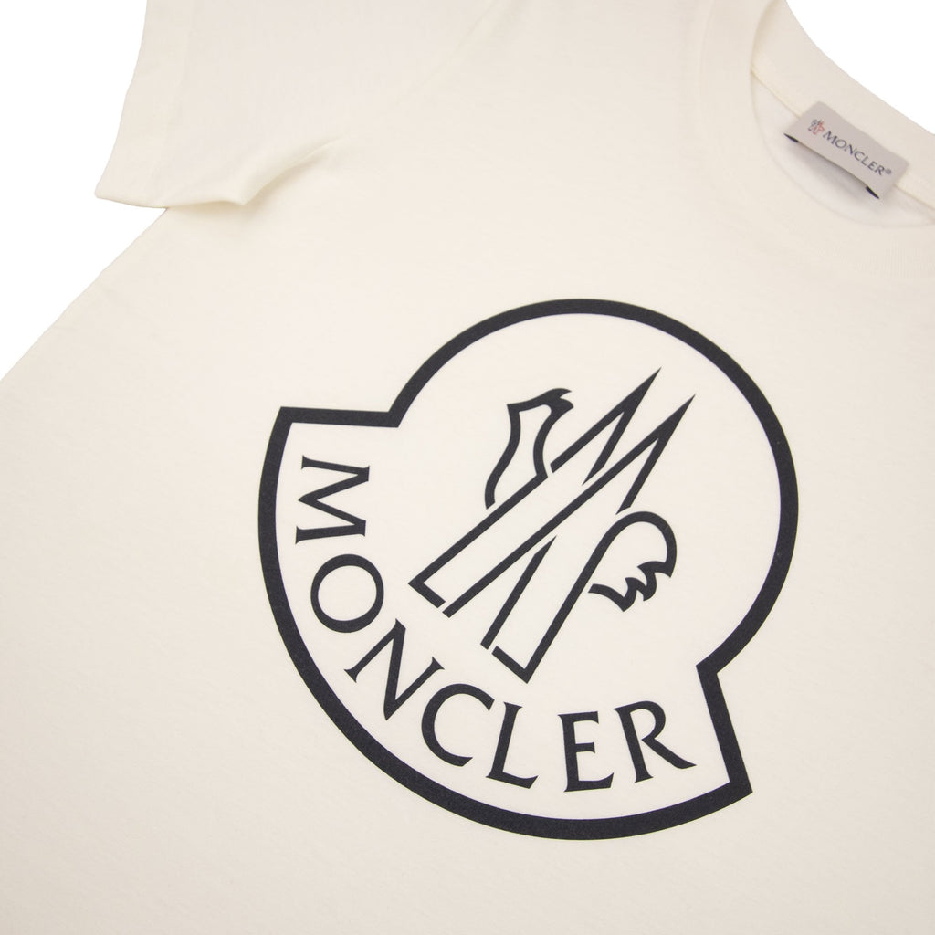 Moncler Junior Logo Jersey T-shirt White 034