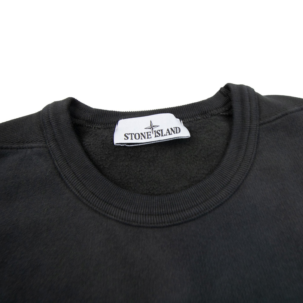 Stone Island 62420 Brushed Cotton Fleece Crewneck Sweatshirt Lead Grey V0062