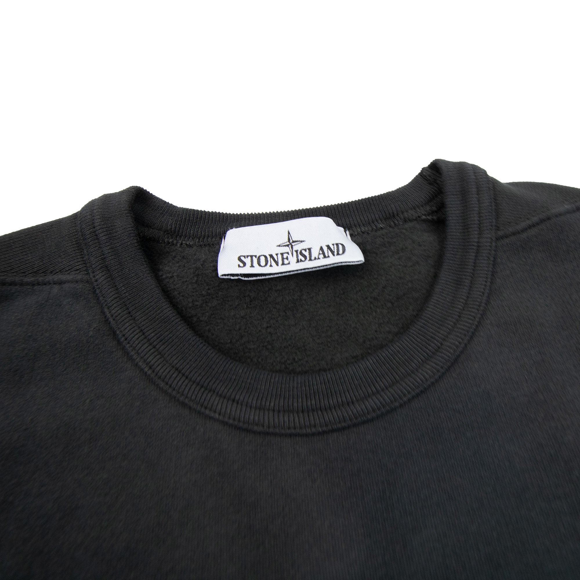Stone Island 62420 Brushed Cotton Fleece Crewneck Sweatshirt Lead Grey V0062