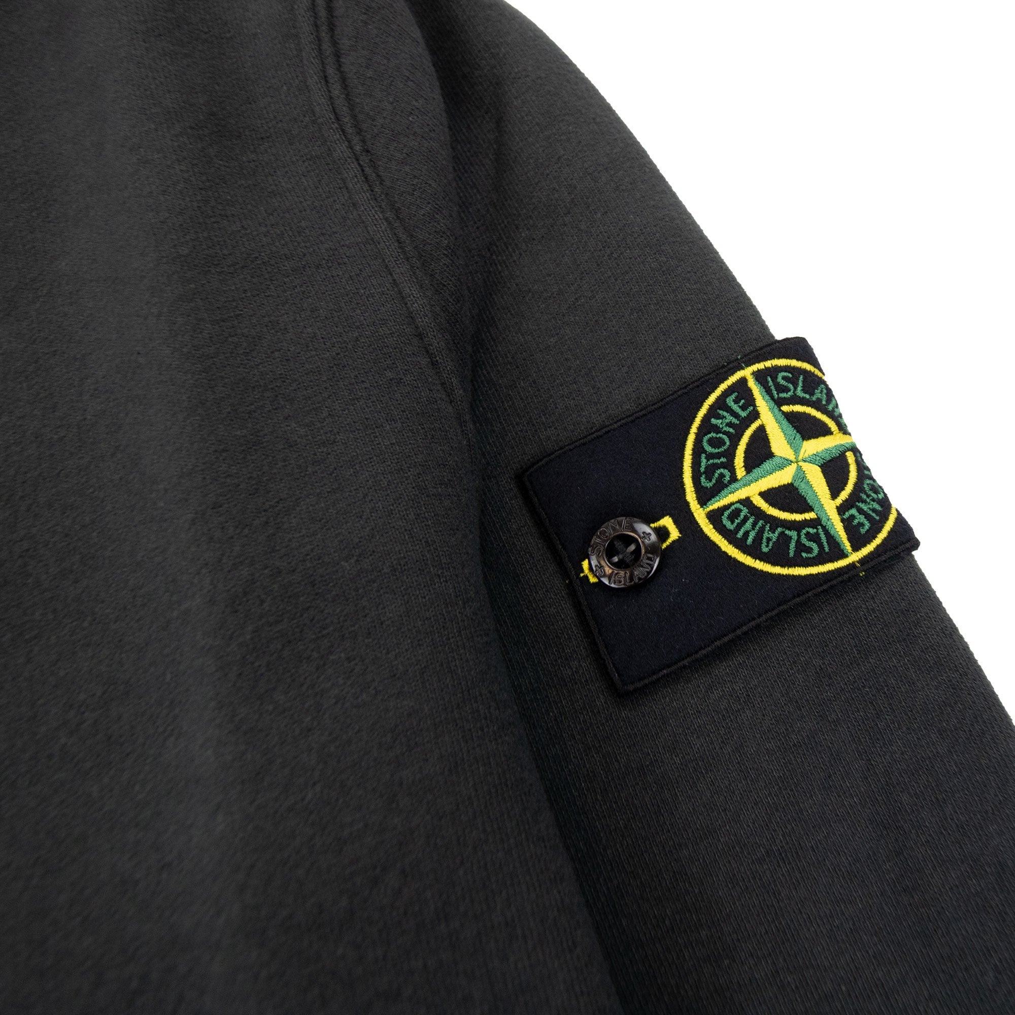 Stone Island 62420 Brushed Cotton Fleece Crewneck Sweatshirt Lead Grey V0062
