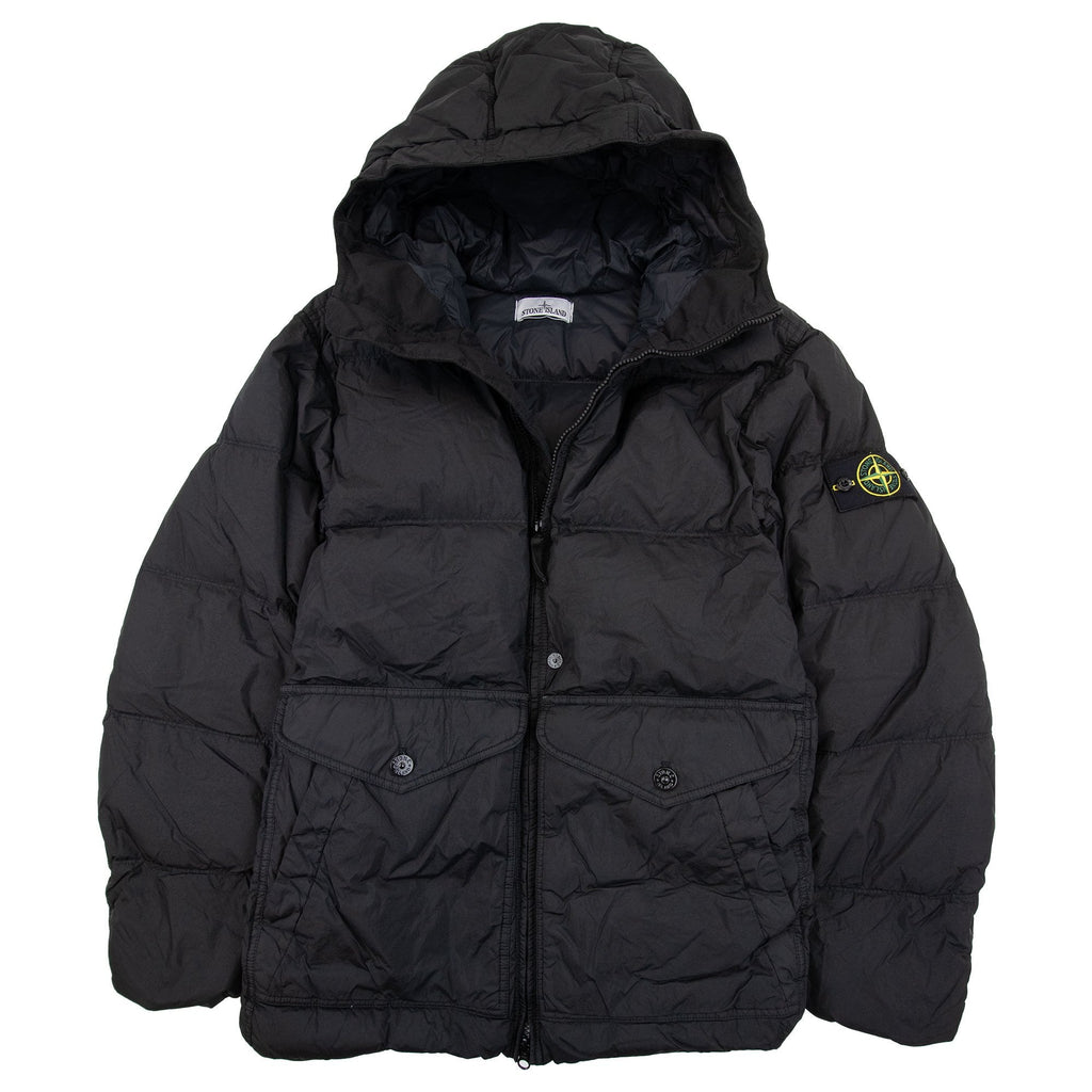 Stone Island 40723 Wind Resistant Crinkle Reps Down Jacket Black V0029