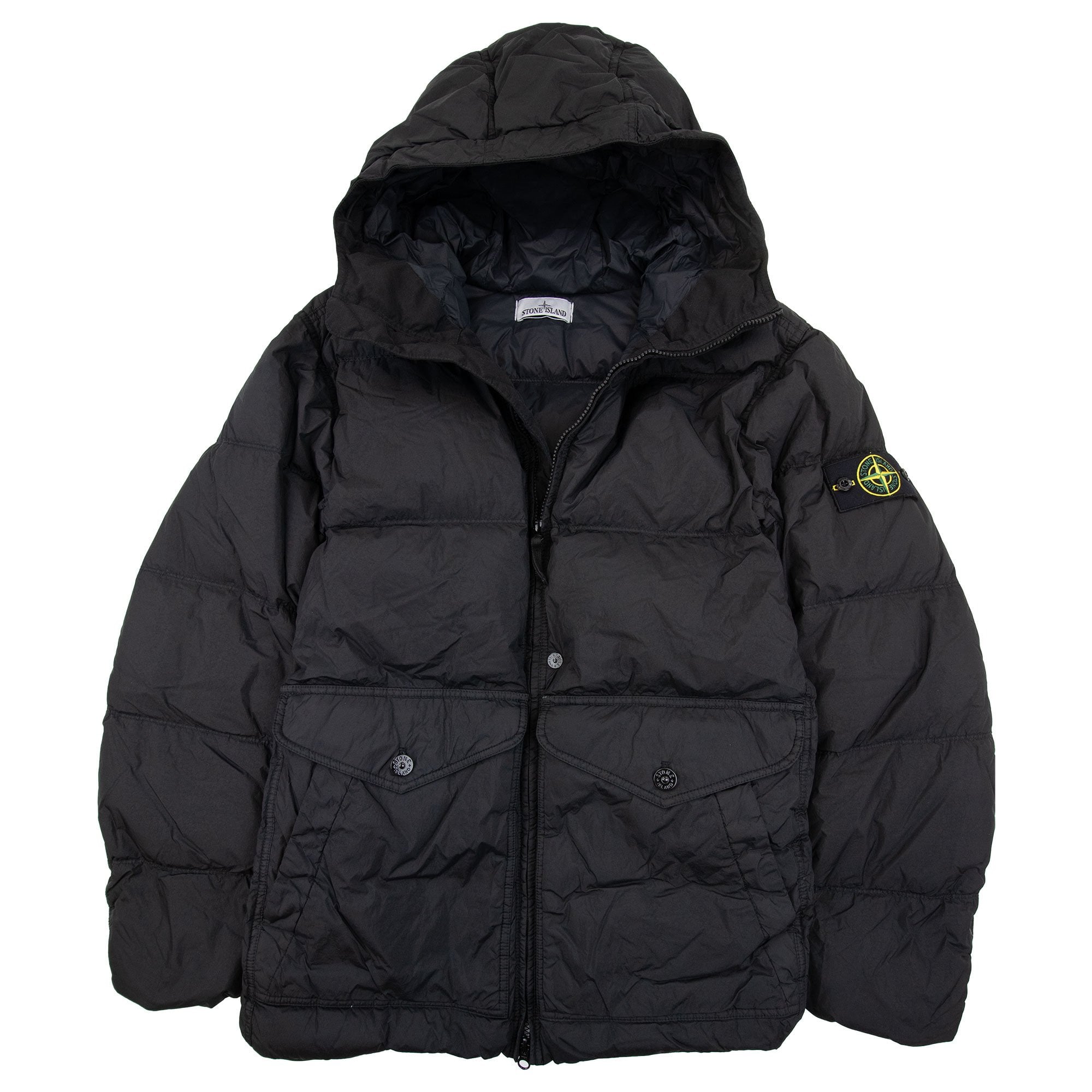 Stone Island 40723 Wind Resistant Crinkle Reps Down Jacket Black V0029