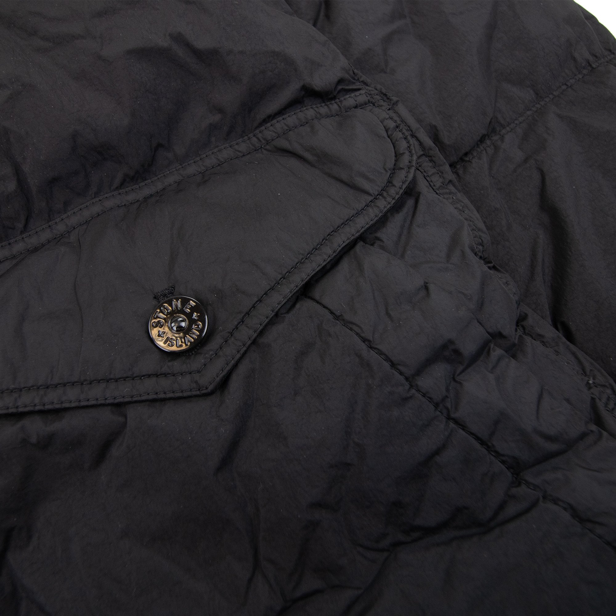 Stone Island 40723 Wind Resistant Crinkle Reps Down Jacket Black V0029