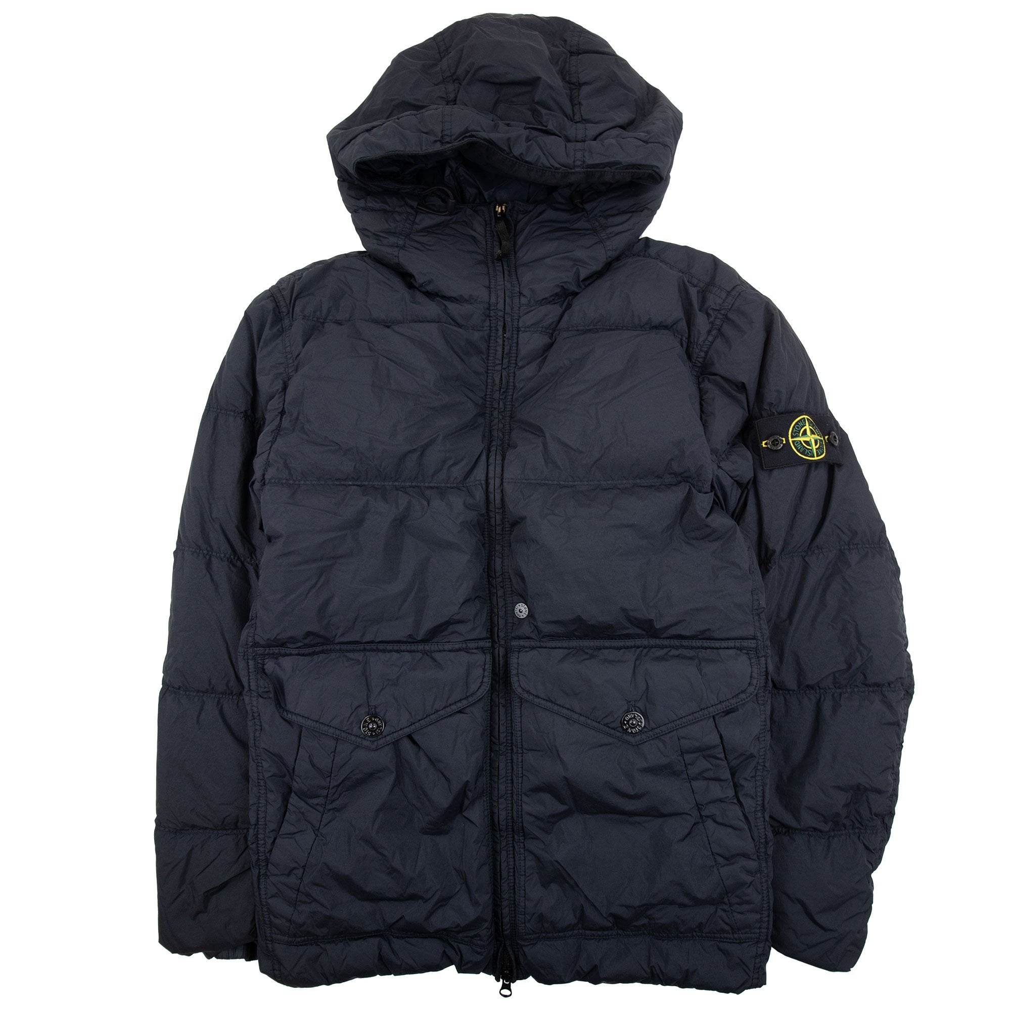 Stone Island 40723 Wind Ressistant Crinkle Reps Down Jacket Navy V0020